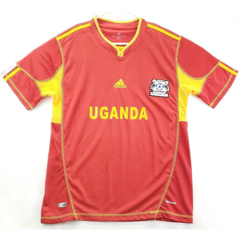Adidas Uganda National Team FUFA Cranes Jersey Mens 3XL Red Climacool V-Neck